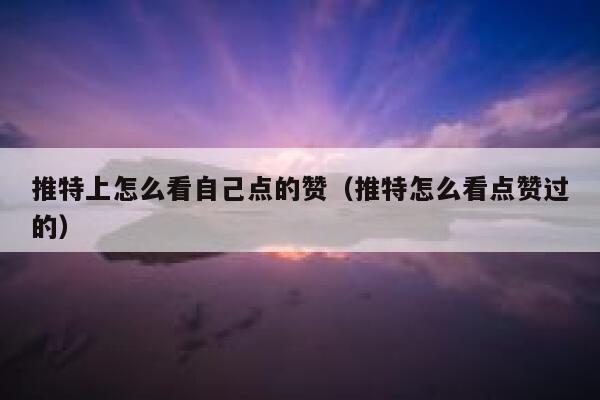 推特上怎么看自己点的赞(推特怎么看点赞过的) 第1张 推特上怎么看自己点的赞(推特怎么看点赞过的) 第1张