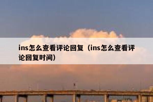 ins怎么查看评论回复（ins怎么查看评论回复时间） 第1张