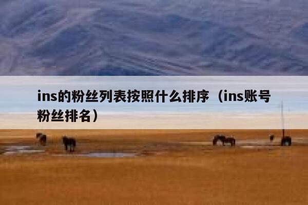 ins的粉丝列表按照什么排序(ins账号粉丝排名) 第1张 ins的粉丝列表按照什么排序(ins账号粉丝排名) 第1张