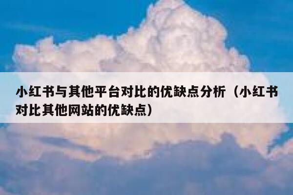 小红书与其他平台对比的优缺点分析（小红书对比其他网站的优缺点） 第1张
