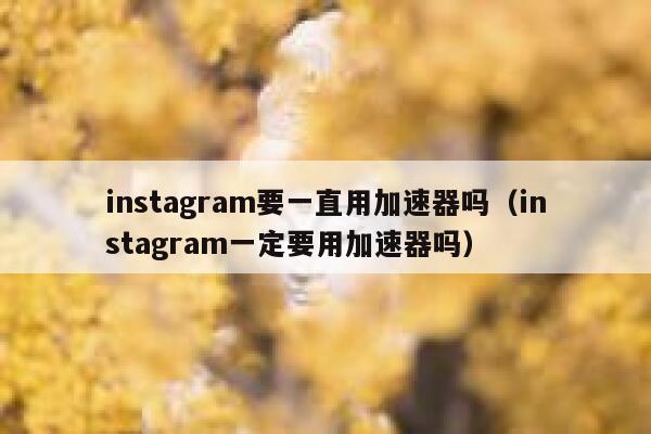 instagram要一直用加速器吗（instagram一定要用加速器吗） 第1张