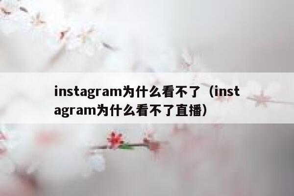 instagram为什么看不了(instagram为什么看不了直播) 第1张 instagram为什么看不了(instagram为什么看不了直播) 第1张