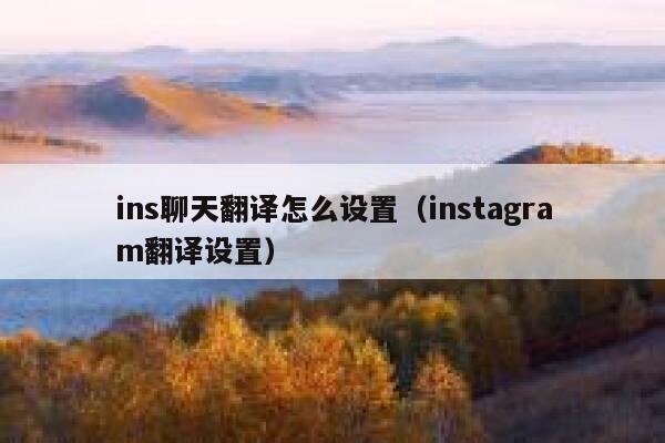 ins聊天翻译怎么设置(instagram翻译设置) 第1张 ins聊天翻译怎么设置(instagram翻译设置) 第1张