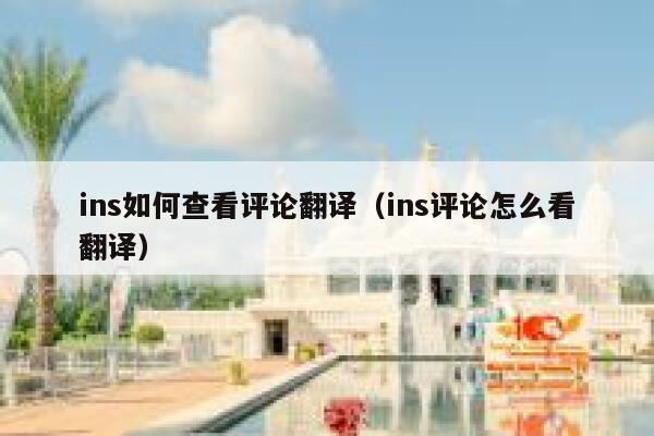 ins如何查看评论翻译（ins评论怎么看翻译） 第1张