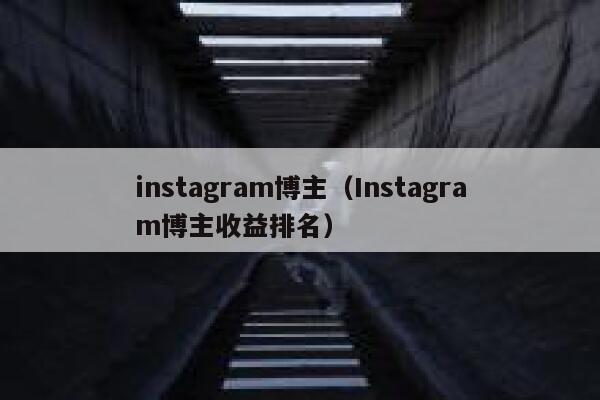 instagram博主（Instagram博主收益排名） 第1张