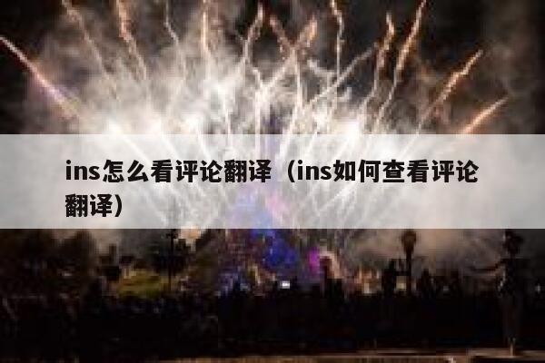 ins怎么看评论翻译（ins如何查看评论翻译） 第1张