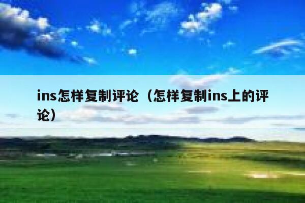 ins怎样复制评论（怎样复制ins上的评论） 第1张