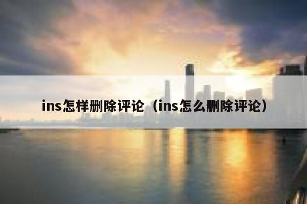 ins怎样删除评论（ins怎么删除评论） 第1张
