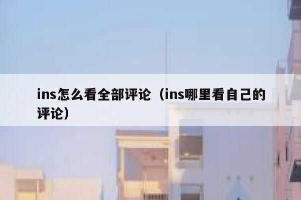 ins怎么看全部评论（ins哪里看自己的评论） 第1张