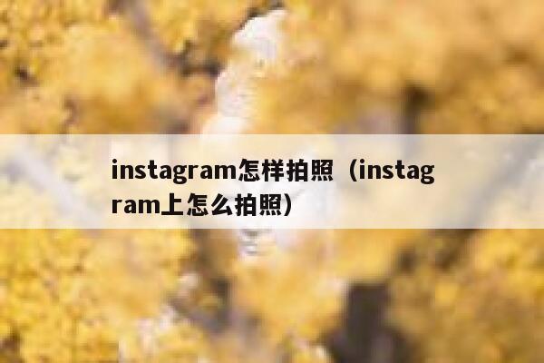 instagram怎样拍照（instagram上怎么拍照） 第1张