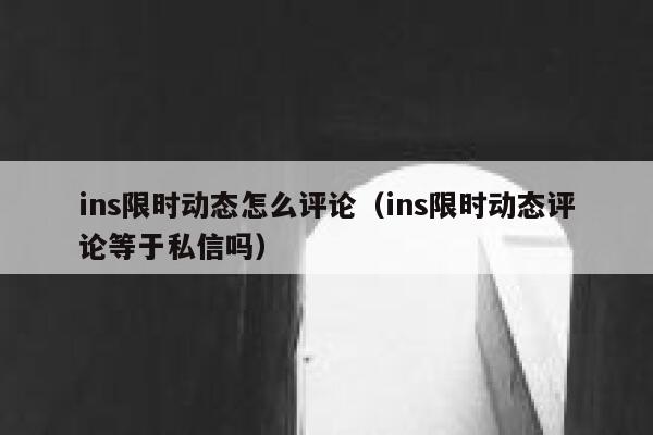 ins限时动态怎么评论（ins限时动态评论等于私信吗） 第1张