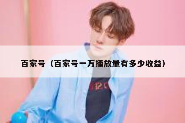 百家号（百家号一万播放量有多少收益） 第1张