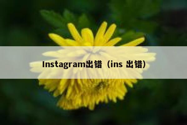 Instagram出错（ins 出错） 第1张