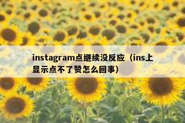 instagram点继续没反应（ins上显示点不了赞怎么回事） 第1张