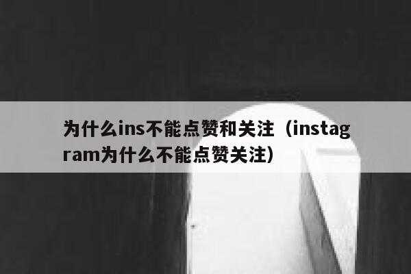 为什么ins不能点赞和关注（instagram为什么不能点赞关注） 第1张