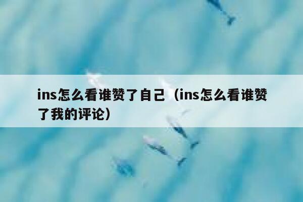 ins怎么看谁赞了自己（ins怎么看谁赞了我的评论） 第1张