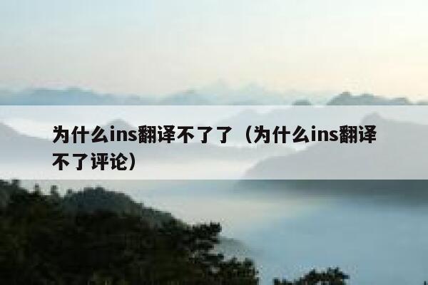 为什么ins翻译不了了（为什么ins翻译不了评论） 第1张