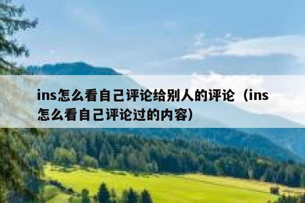 ins怎么看自己评论给别人的评论（ins怎么看自己评论过的内容） 第1张