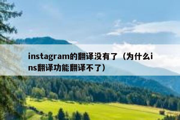 instagram的翻译没有了（为什么ins翻译功能翻译不了） 第1张
