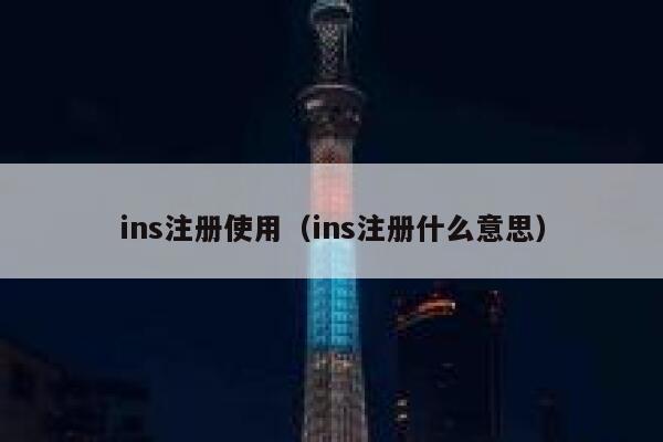 ins注册使用（ins注册什么意思） 第1张