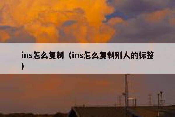 ins怎么复制（ins怎么复制别人的标签） 第1张