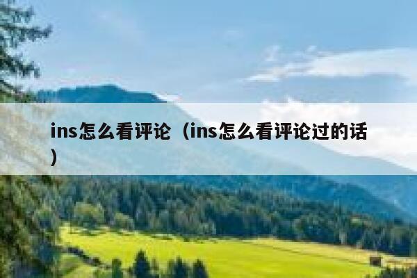 ins怎么看评论（ins怎么看评论过的话） 第1张