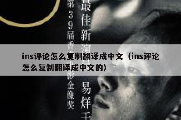 ins评论怎么复制翻译成中文（ins评论怎么复制翻译成中文的） 第1张