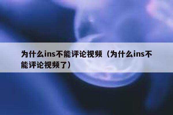 为什么ins不能评论视频（为什么ins不能评论视频了） 第1张