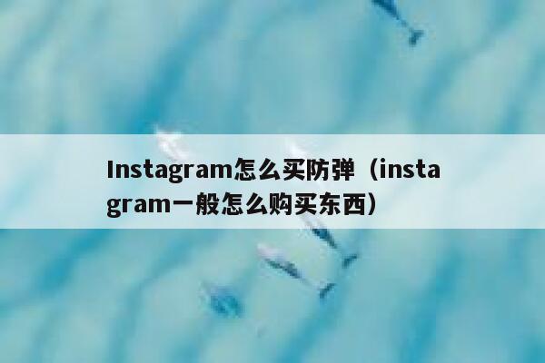 Instagram怎么买防弹（instagram一般怎么购买东西） 第1张