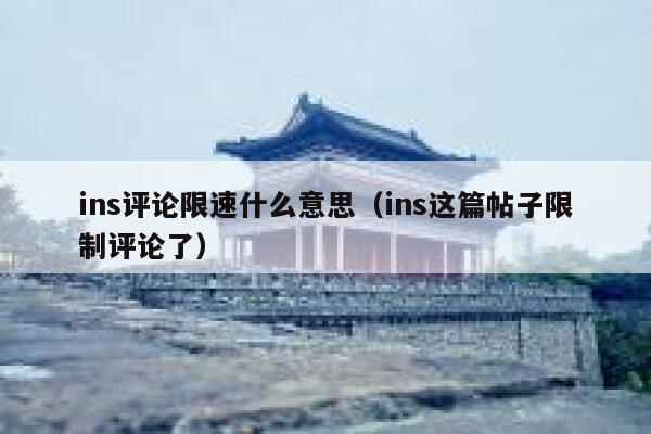 ins评论限速什么意思（ins这篇帖子限制评论了） 第1张