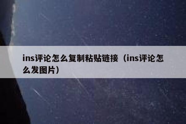 ins评论怎么复制粘贴链接（ins评论怎么发图片） 第1张