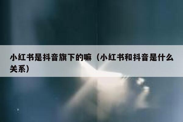 小红书是抖音旗下的嘛(小红书和抖音是什么关系) 第1张 小红书是抖音旗下的嘛(小红书和抖音是什么关系) 第1张