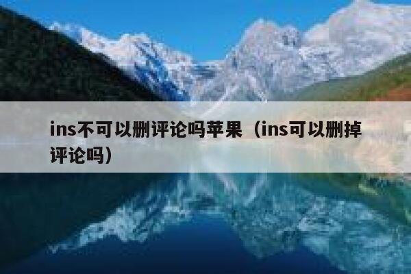 ins不可以删评论吗苹果（ins可以删掉评论吗） 第1张