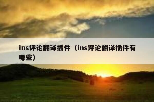 ins评论翻译插件（ins评论翻译插件有哪些） 第1张