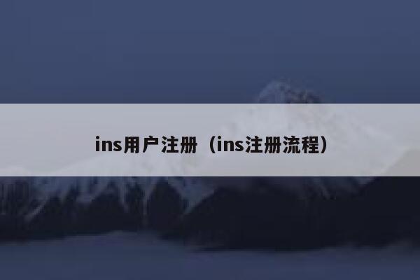 ins用户注册（ins注册流程） 第1张