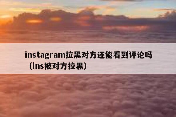 instagram拉黑对方还能看到评论吗（ins被对方拉黑） 第1张