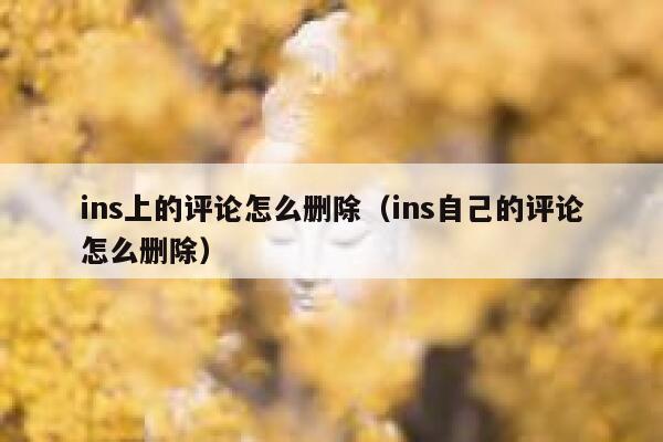 ins上的评论怎么删除(ins自己的评论怎么删除) 第1张 ins上的评论怎么删除(ins自己的评论怎么删除) 第1张