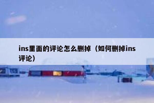 ins里面的评论怎么删掉（如何删掉ins评论） 第1张