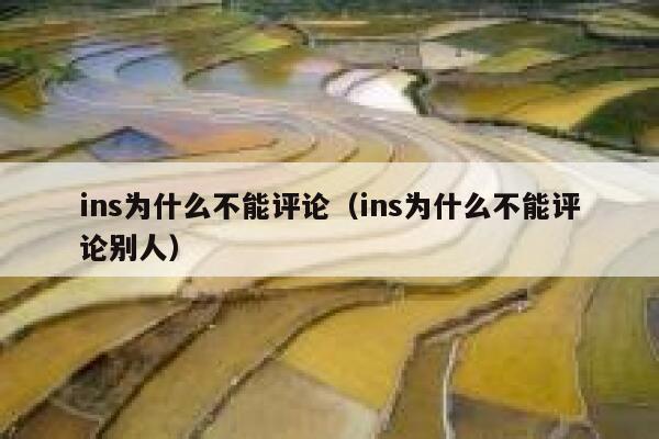 ins为什么不能评论(ins为什么不能评论别人) 第1张 ins为什么不能评论(ins为什么不能评论别人) 第1张