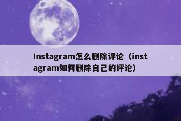 Instagram怎么删除评论(instagram如何删除自己的评论) 第1张 Instagram怎么删除评论(instagram如何删除自己的评论) 第1张