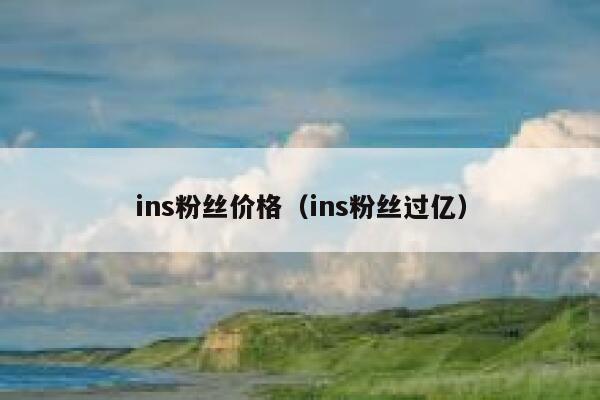 ins粉丝价格（ins粉丝过亿） 第1张