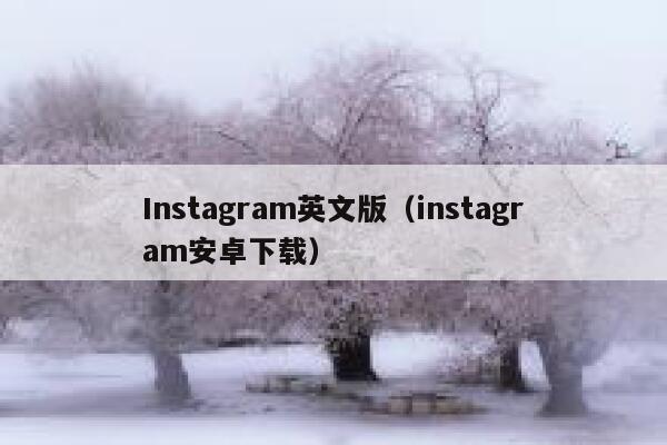 Instagram英文版（instagram安卓下载） 第1张