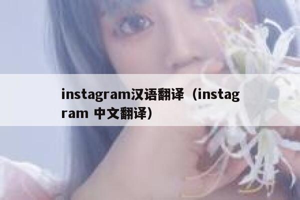 instagram汉语翻译（instagram 中文翻译） 第1张