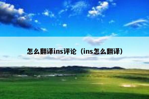 怎么翻译ins评论（ins怎么翻译） 第1张