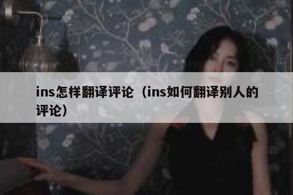 ins怎样翻译评论（ins如何翻译别人的评论） 第1张