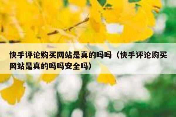 快手评论购买网站是真的吗吗（快手评论购买网站是真的吗吗安全吗） 第1张