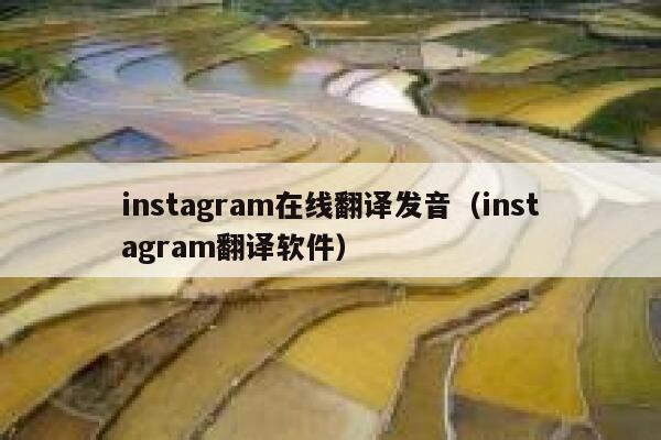 instagram在线翻译发音(instagram翻译软件) 第1张 instagram在线翻译发音(instagram翻译软件) 第1张