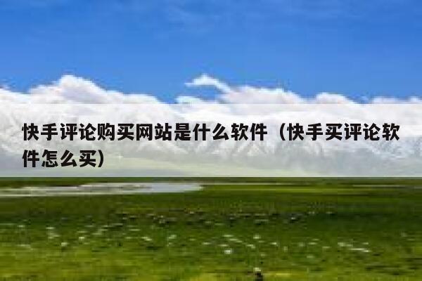 快手评论购买网站是什么软件（快手买评论软件怎么买） 第1张