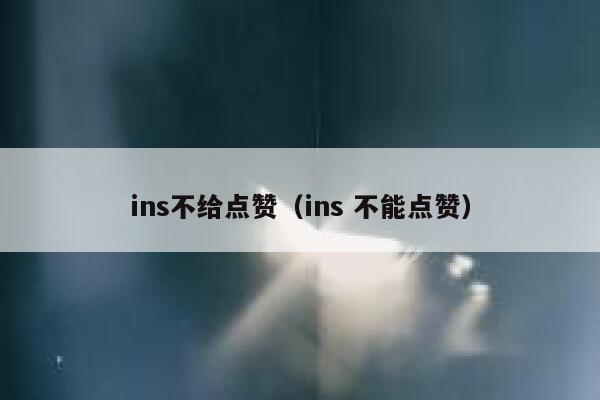 ins不给点赞(ins 不能点赞) 第1张 ins不给点赞(ins 不能点赞) 第1张