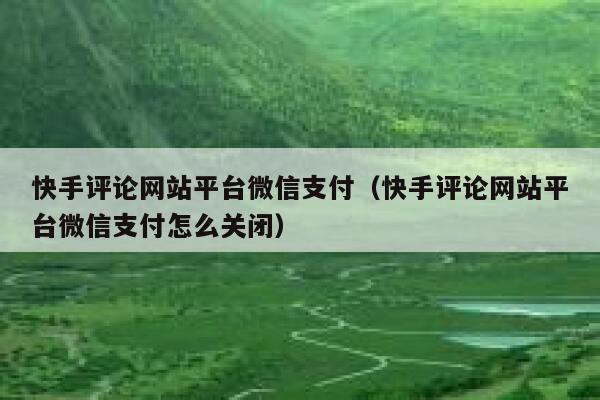 快手评论网站平台微信支付（快手评论网站平台微信支付怎么关闭） 第1张